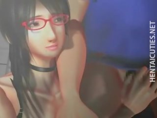 Seductress 3d anime geek jong dame geeft fellatio