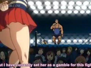 Liels krūtīm anime damsel attīrīta kails par gangbang jāšanās