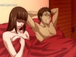 3d anime jong damsel krijgt poesje geneukt onder het rokje in bed