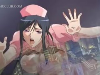 Attractive anime aluna obtendo molhada conas rubbed a partir de dela de volta