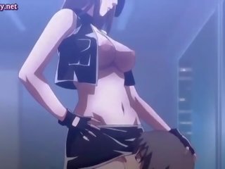 Anime prostituert spiller med stor manhood