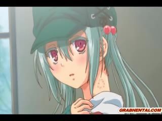 Jepang hentai beauty squeezing susu and super poking