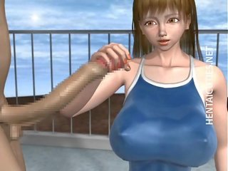 3D hentai escort take pecker at poolside
