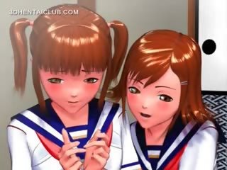 Cute Anime young female Rubbing Her Coeds Lusty Pussy