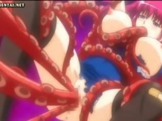 Anime roodharige krijgt anaal dildo