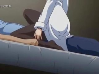 Koķets anime mīļākais jāšana loaded phallus uz viņai gulta