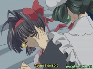 Anime lesbietes licking vāvere un tribbing