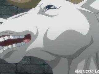 Anime damsel fucked by horse monstr