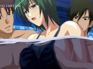 Tre sexually aroused dubbar knull en delightful animen enligt