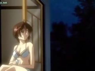 Seksual aroused anime perempuan mendapat jizzed di mandi