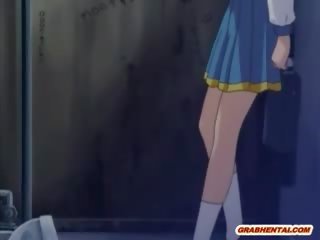 Japonské vysokoškolská študentka anime dostane prstovanie ju zadok