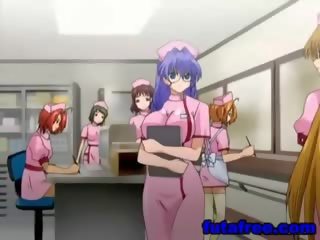 Concupiscente hentai enfermeira tocam com dildo
