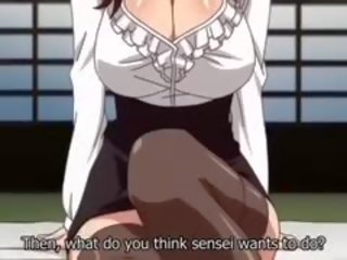 Seksueel aroused romantiek anime film met ongecensureerde groot tieten, creampie