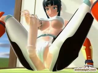 3d japanska animerad shemale blir avrunkning av bystiga