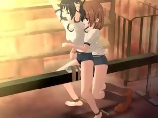 Animen smutsiga klämma slav blir sexually tortured i 3d animen