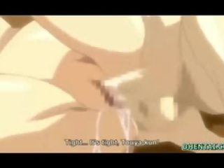Jap manga with bigtits watching her girl fucked wetpussy