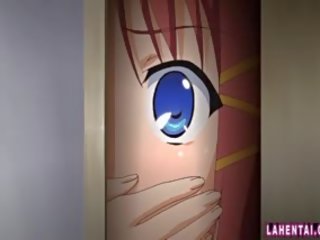 Hentai young lady Gets Fondled And Sucks buddies Hard member