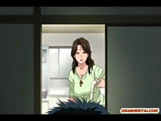 Tettona giapponese hentai mamma eccellente gangbanged