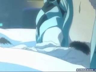 En soving hentai elskerinne tar en pecker og en bukkake
