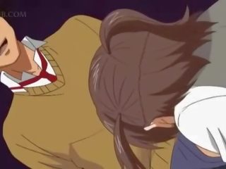 Anime daughter in big tits gets fuck hole nailed doggy style